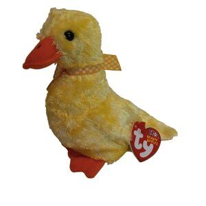 Ty Beanie Babies Duck-E Plush Yellow Duck 10th Anniversary 2002 Collectible Toy